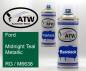 Preview: Ford, Midnight Teal Metallic, RG / M6638: 400ml Sprühdose + 400ml Klarlack - Set, von ATW Autoteile West.